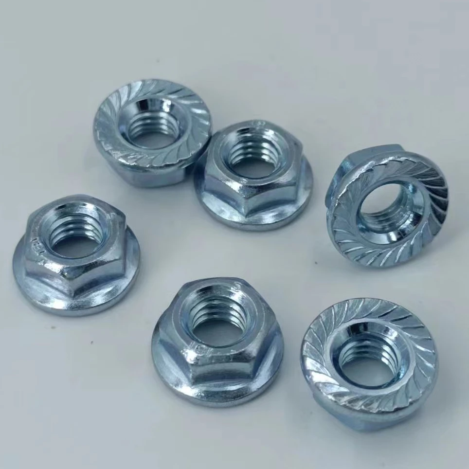 Flange nut Hexagonal anti-slip galvanized nut with gasket nut M3-M20