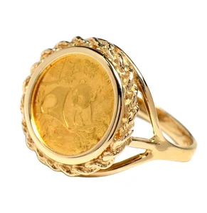 Wholesale Jewellery Suppliers Gold Plated Rings Jewelry Fashion Engraving Panda Custom 24k Ring Gold Plated