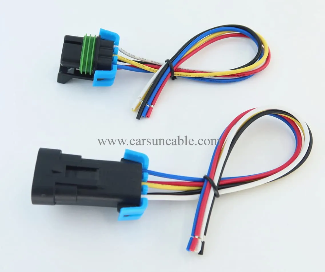 Male And Female Wire Harenss Pigtail Cable Sealed 5 Pin Headlight