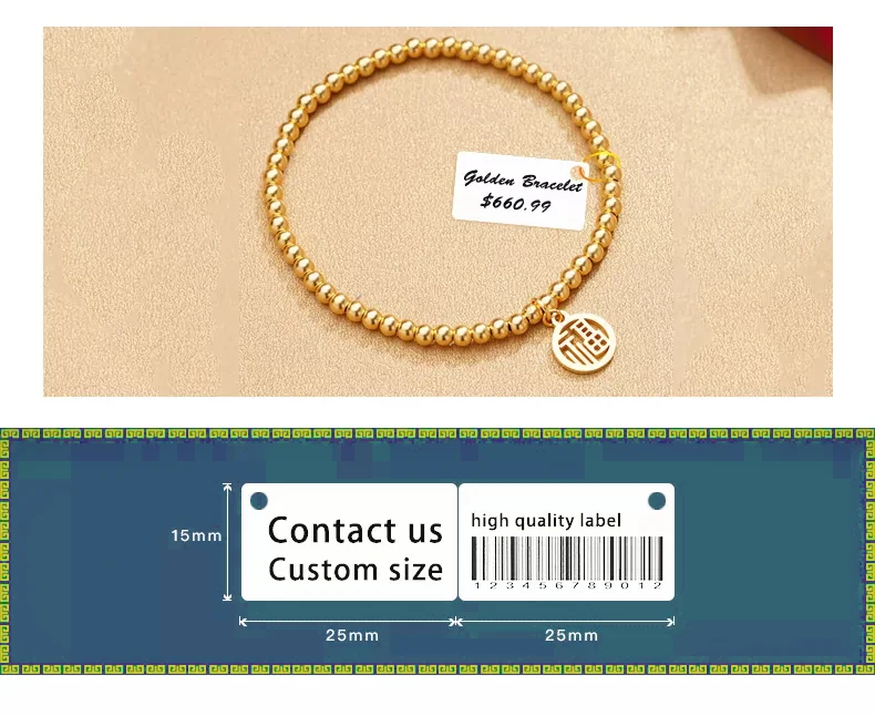 Custom Private Fashion Logo Sticker Printing Jewelry Hang Tag Label ...