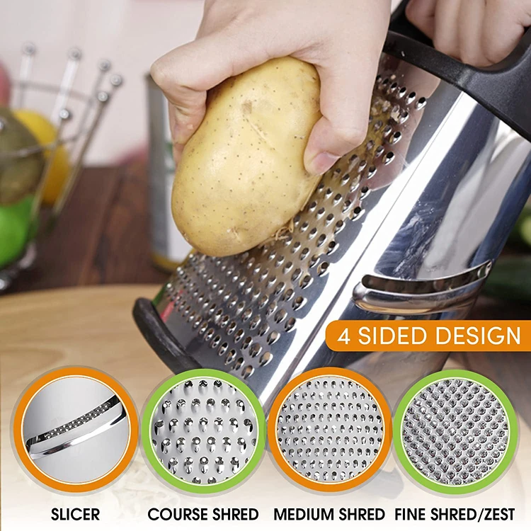 4-Sides Multi Wonder Stainless Steel Boxed Cheese Grater - China