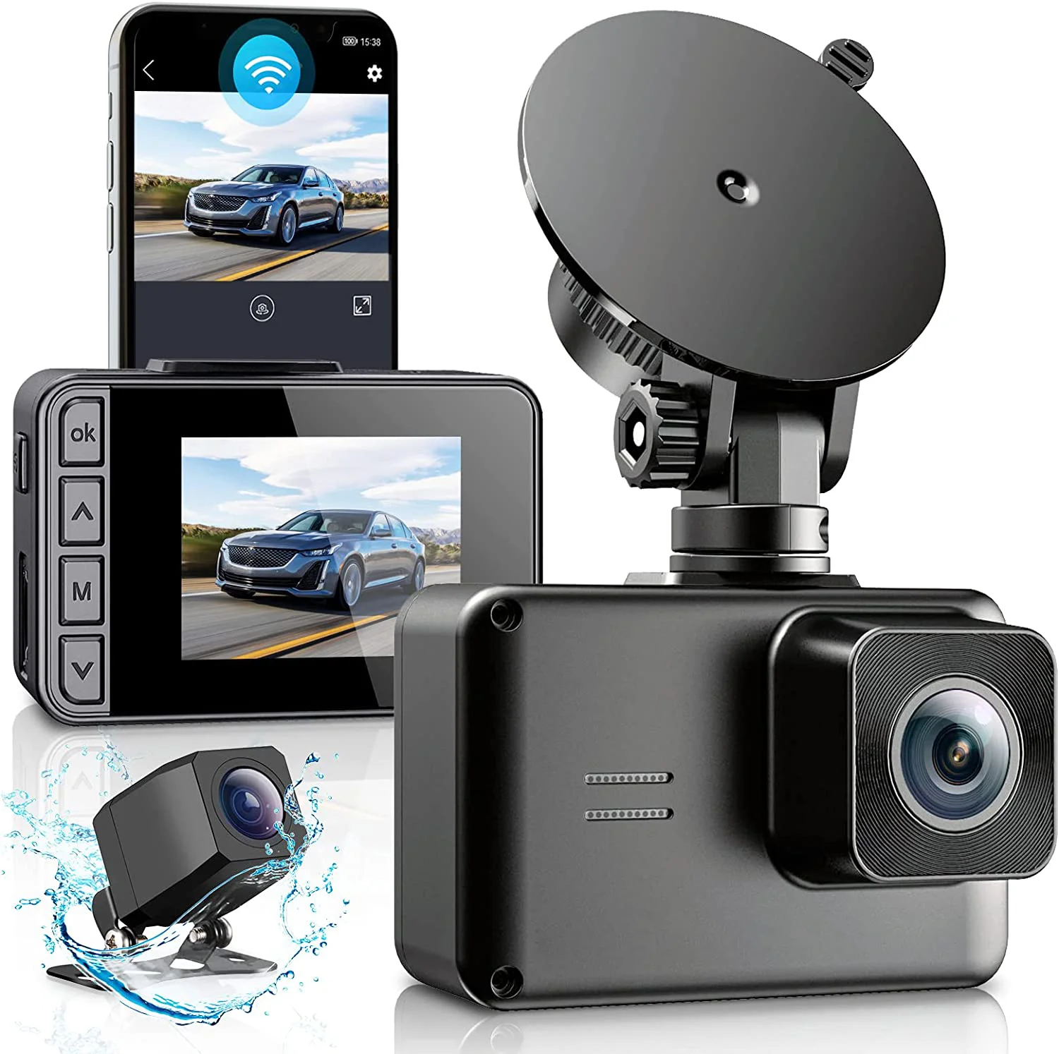 Wireless 2 Inch Dashcam Car Dash Cam 4k Dash Car Camera With Wifi Gps ...