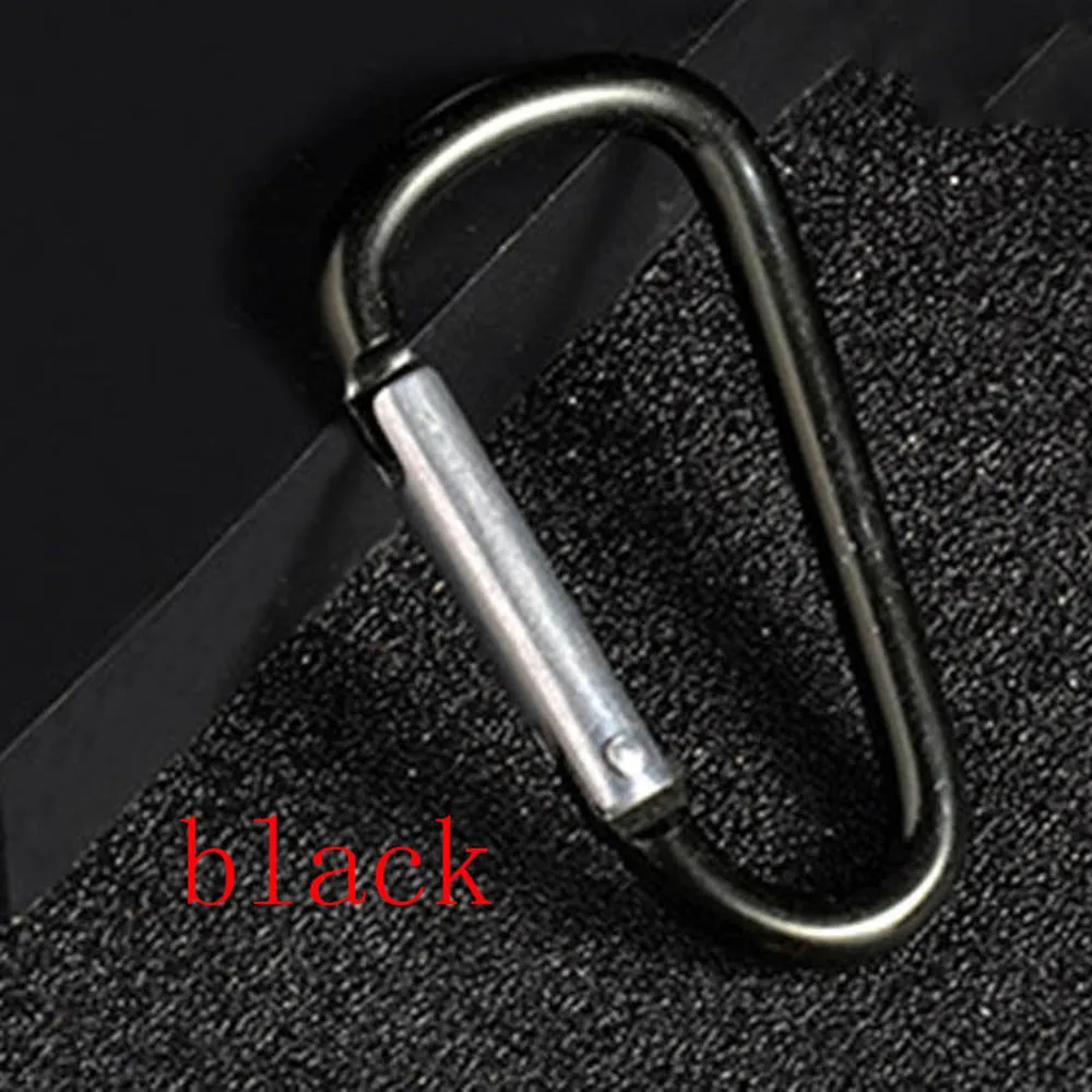 Aluminum Locking Carabiner Spring Clips Hook Keychain D Shape Buckle Pack