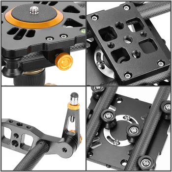 Neewer 39.4 Inches/100 cm Carbon Fiber Camera Track Slider Video Stabilizer Rail with 6 Bearings for //Camera DV Video product image
