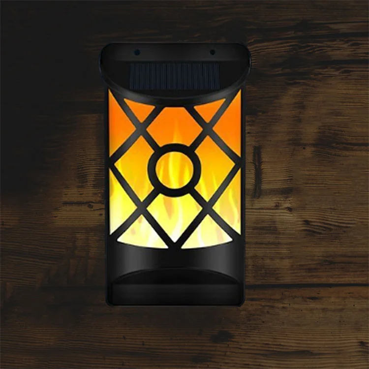 Waterproof Dark Sensor Auto on Daytime Off Outdoor Wall Lamp Solar Flame Lights for Garden Pathway Patio Deck Yard