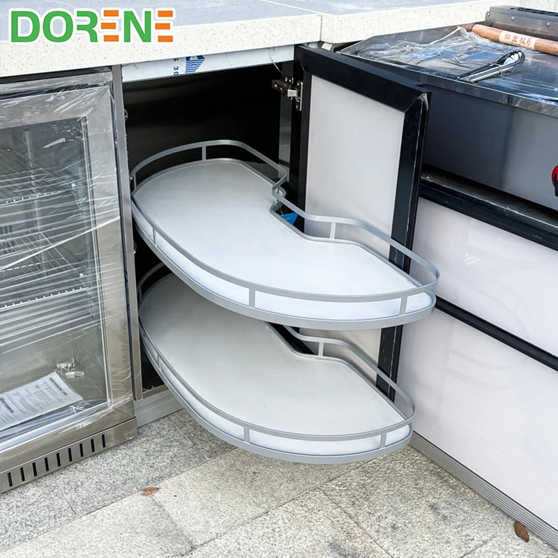 2021 Dorene Modern Modular L Shape Outdoor Mobile Camping Kitchens Island BBQ With Grill in the Garden
