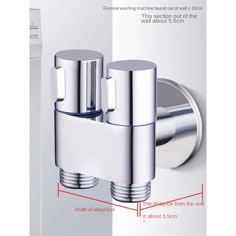 Factory Direct Sales Dual Handle One Inlet Two Outlet Water Stop Valve Chrome Bidet Angle Stop Valve for Bidet Toilet Bathroom