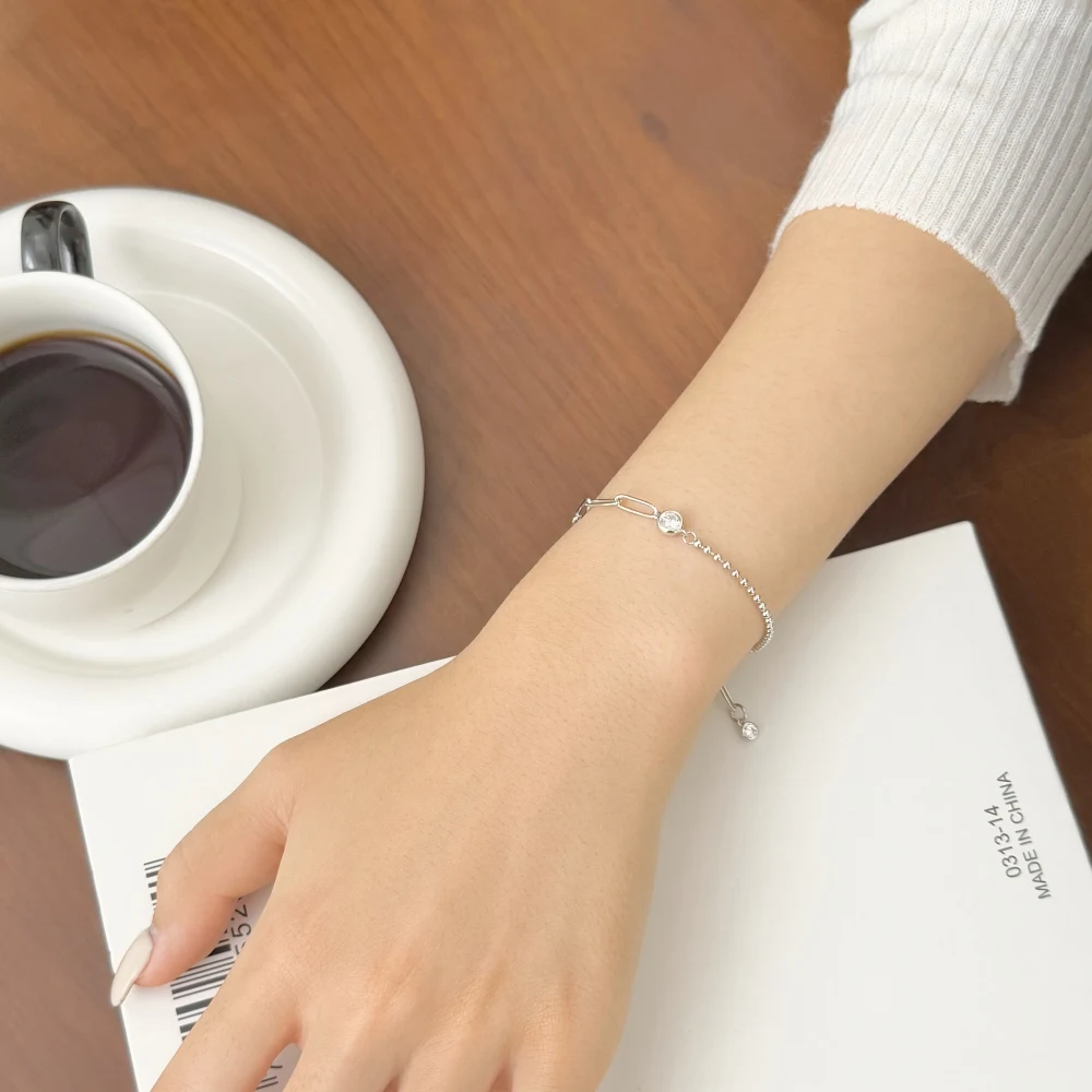 KAKODIY new mixed style jewelry 925 sterling silver bead chain ring 5A zirconia pendant adjustable bracelet detail 7