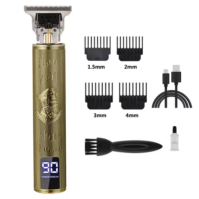 2024 Professional Lcd Digital Display Tondeuse Vintage T9 Hair Trimmer Clippers Shaving Machine For Men Head Body Beard Trimmer