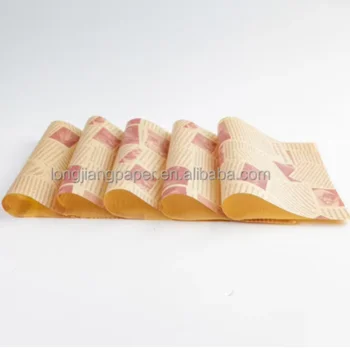 High Quality Custom Greaseproof Paper Printing Machine Printed Greaseproof Paper Custom Printed Greaseproof Food Wrapping Paperr