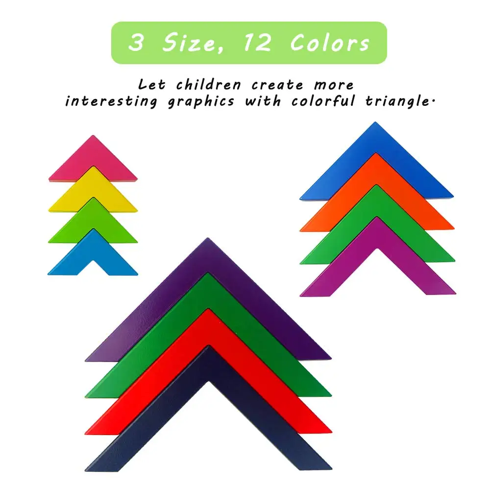 Wooden Rainbow Stacking Game Stacker Geometry Building Blocks Creative Nesting Educational Toys Kids