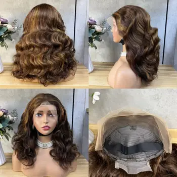 super double drawn loose body wave lace frontal wig