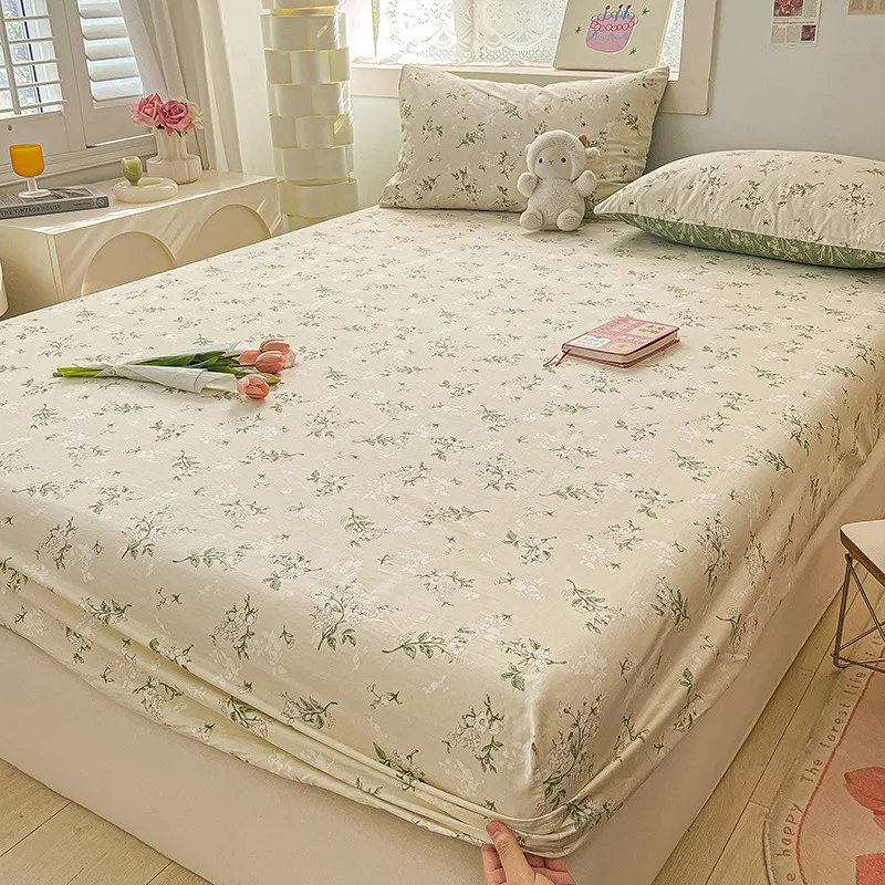 Hot selling All season Cotton bed cover Plant flower printing Mattress protective cover manufacture