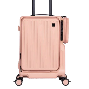 ABS PC Luxury Travel Carry Suitcase with TSA Lock Spinner Front Open Luggage Compartment Modern Style Trolley Luggage