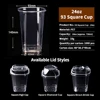 93 Bicchiere Quadrato-24oz con Coperchio (3 stili)