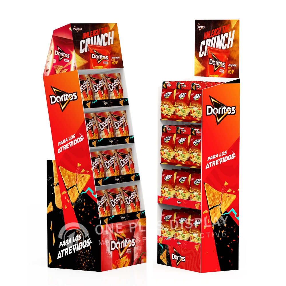 Custom Promotion Snickers Chocolates Food  Cardboard Display Stand Foldable Snack Cardboard Food Display Stands  for Cat Food