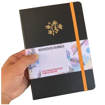 BUKE Premium Hardcover Notebook Journal 160 Dotted Pages One Gusseted Pocket 3 Ribbon Bookmarks