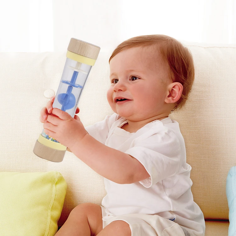 Буковая деревянная трубка для дождя с идеальным дизайном, бусины Монтессори, капли дождя, детские музыкальные игрушки для младенцев, развивающие сенсорные качели