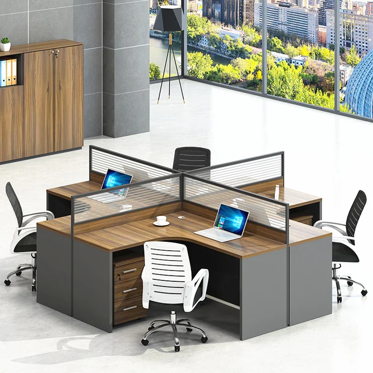 Modular Scalable Office Furniture Screens Partition Executive Office Workstations Computer Desk Table with Chair and Drawer