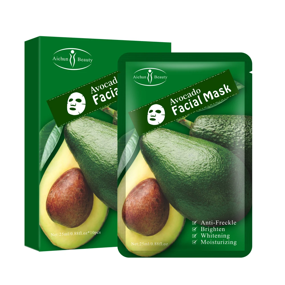 Aichun Beauty Shea Butter Sheet Mask Face Whitening Moisturizing Skin Care Avocado Facial Mask
