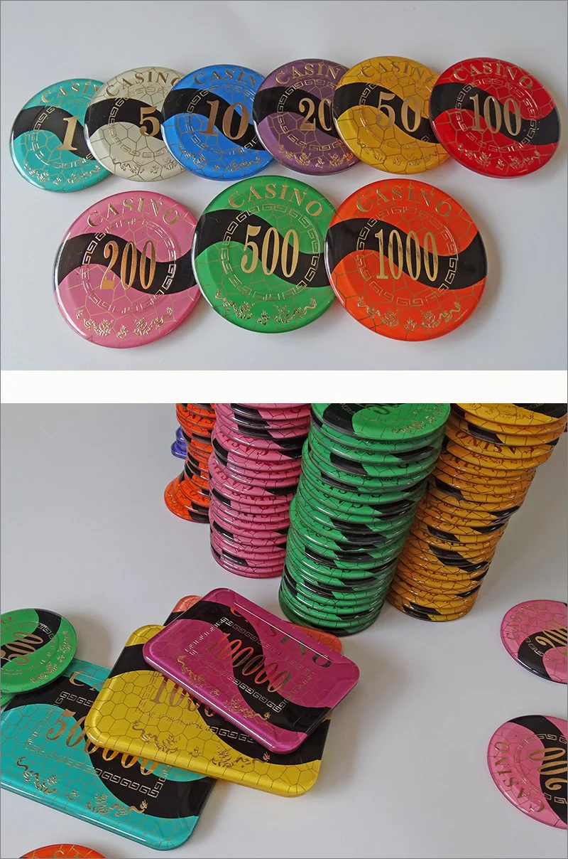 Poker Chips With Number Texture Patterns,Antifake Poker Chips Round