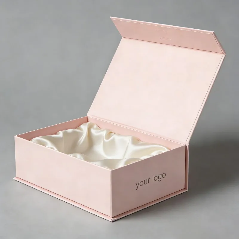 Ružičasta izuzetna luksuzna magnetna kartica za papir s tkaninom Perika kozmeticko esencijalno ulje za lice Krema za lice čistilac za lice Poklon kutija