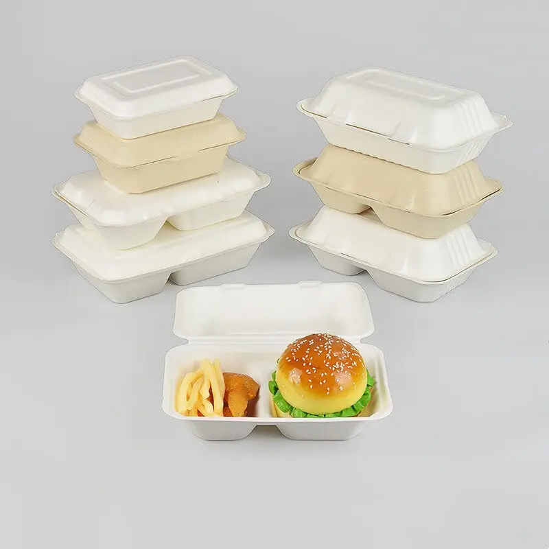 China Bagasse tableware Trays Manufacturer Takeaway Boxes