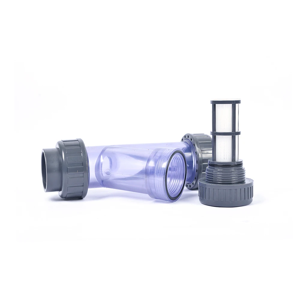 Factory price Y-type transparent Sediment Strainers PVC-U plastics Clear Y Type Filter for Pipe System