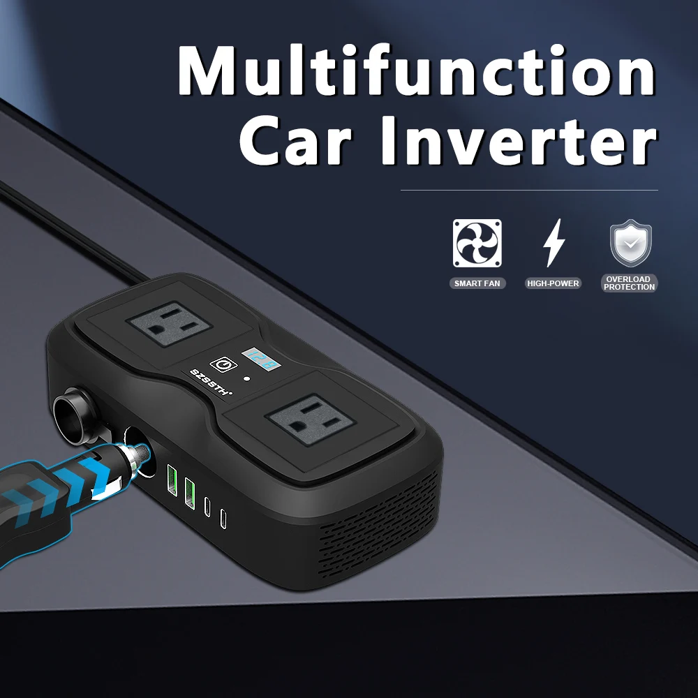 200W DC 12V to AC 220V Car Inverter - Universal Socket