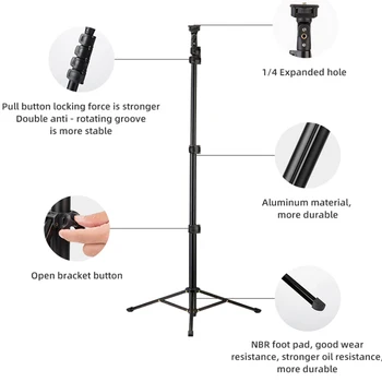 Professional Oem Gopros Dslr Camera Tripod Aluminum Fill Light Video Camera Lightweight Compact Phone Tripod detail image