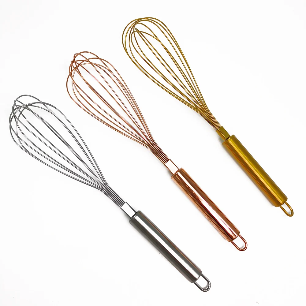 Ins Style 12 Inch High Quality Gold/rose Gold Stainless Steel Egg Whisk