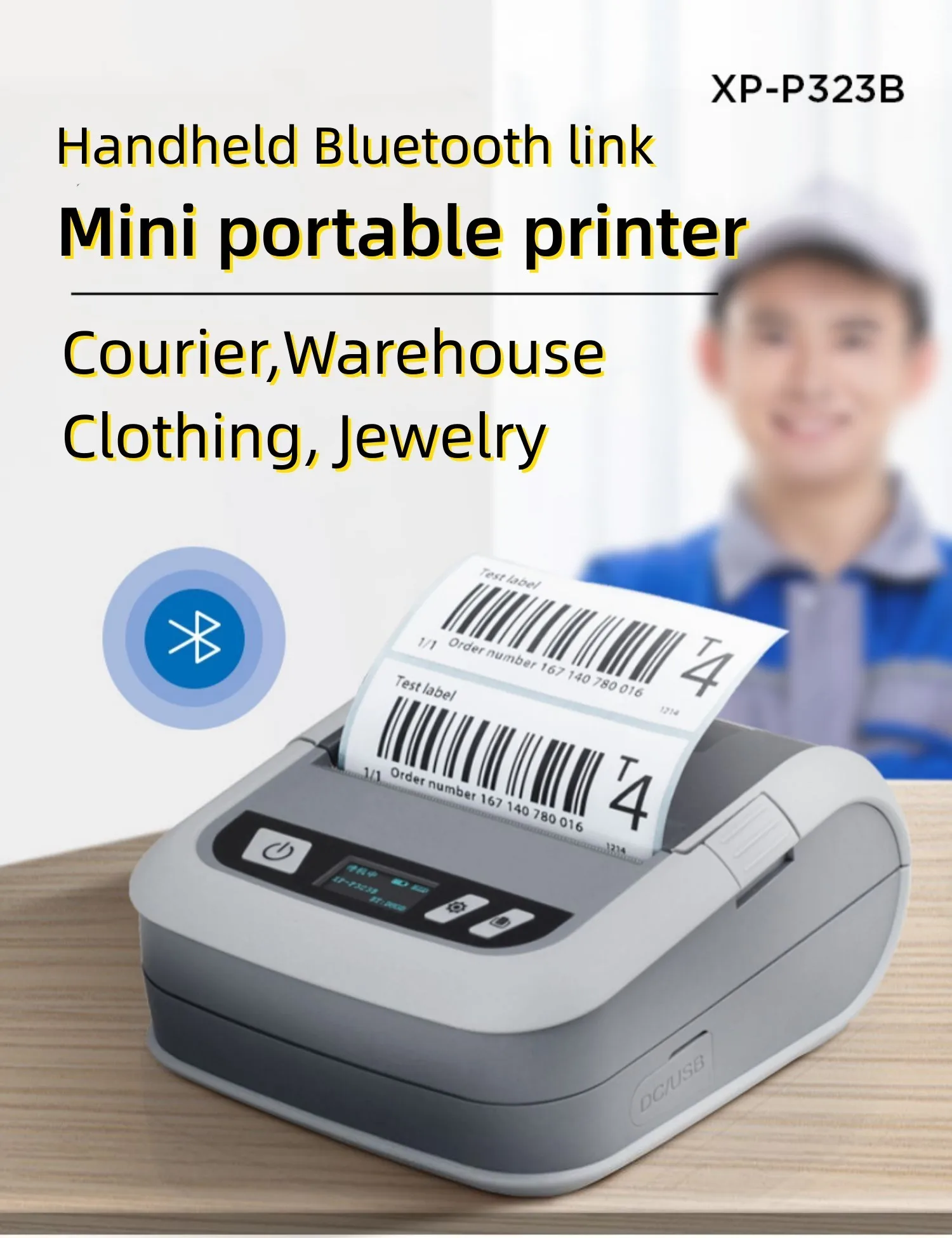 80mm Thermal Label Machine Thermal Note Printer Small Receipt Wireless ...