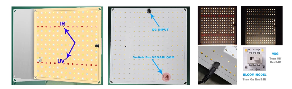 2021 New Arrival Full Spectrum 600W LED Grow Light Samsung lm281b chips with VEG/BLOOM switches For Indoor plants