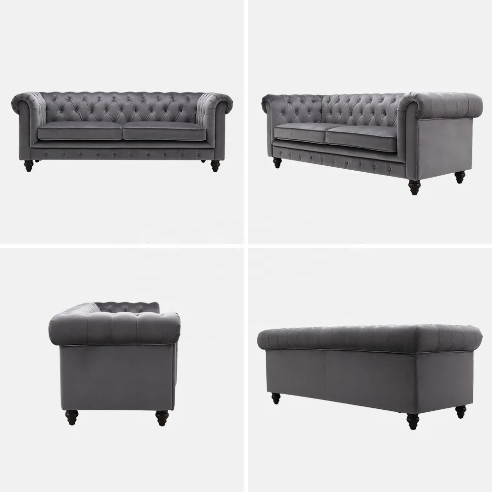 Ghế Sofa Nhung Chesterfield Đóng Ghim Hiện Đại Phòng Khách Màu Wine Đỏ Xanh Lá Xanh Dương Xám Đen Vàng Bán Chạy Ghế Giường