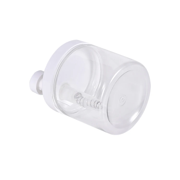 Large 500ml Flat Shoulder Plastic Clear Shampoo Bottle with Pump Body Wash Lotion Skin Care Packaging