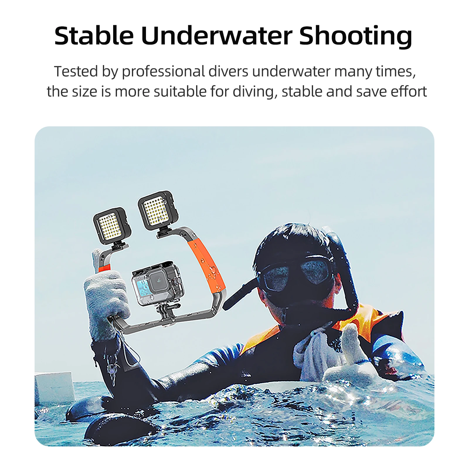 Adaptom Upgraded Diving Rig Handheld Video Dive Light Stabilizer Tray for GoPro Max Hero 10 9 8 7 6 5 Insta360 DJI Action 2 Osmo Pocket 2 Underwater Snorkeling Scuba Accessories 