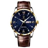 Cinturino in pelle blu oro 11
