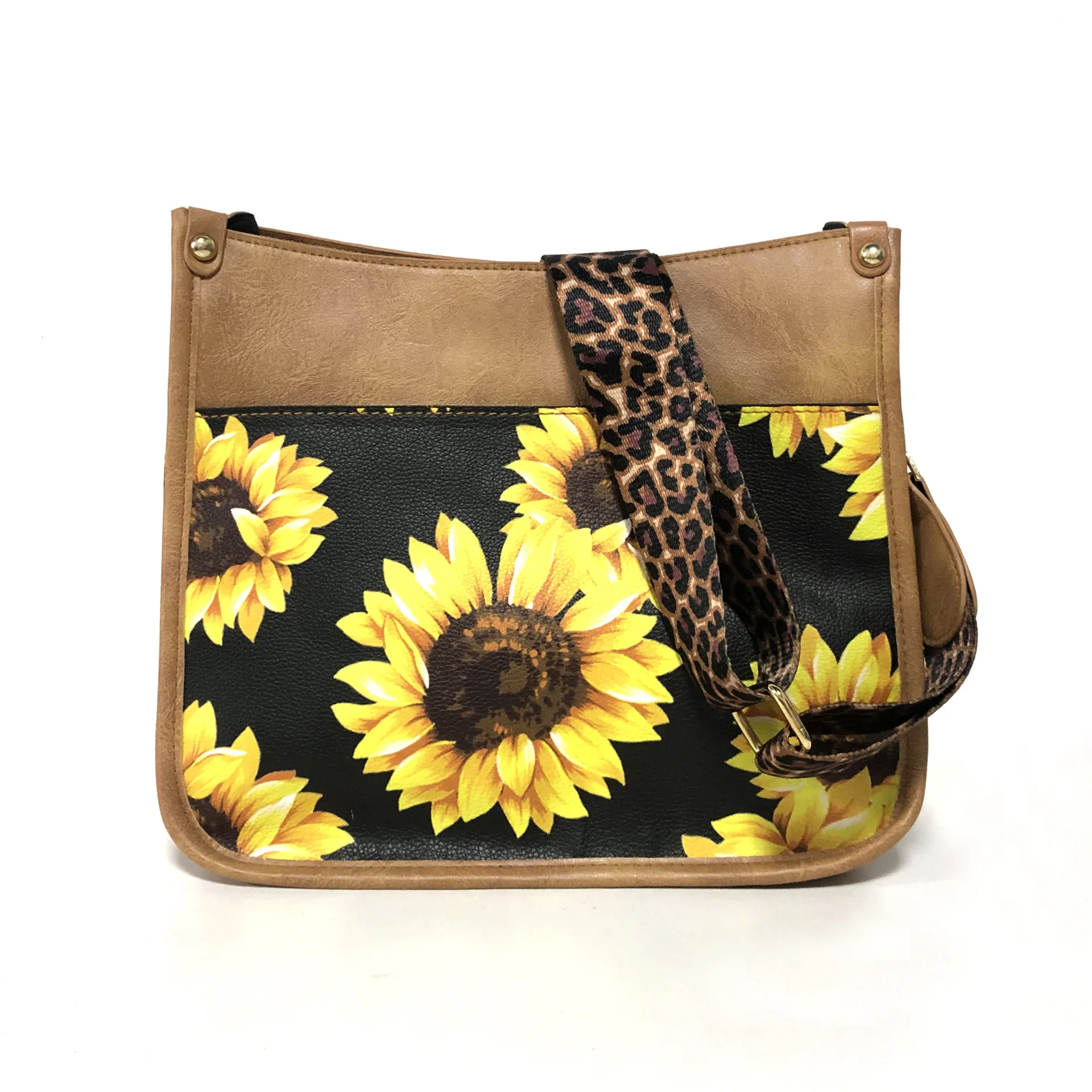 Source Western Style Pu Sunflower Turquoise Cow Crossbody Massage