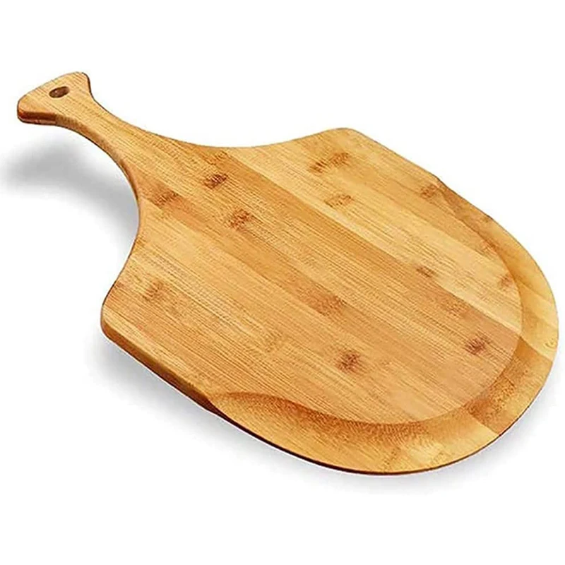 Wholesale Bamboo Pizza Peel Wooden Cutting and Serving Board Pizza Spatula Paddle with Handle