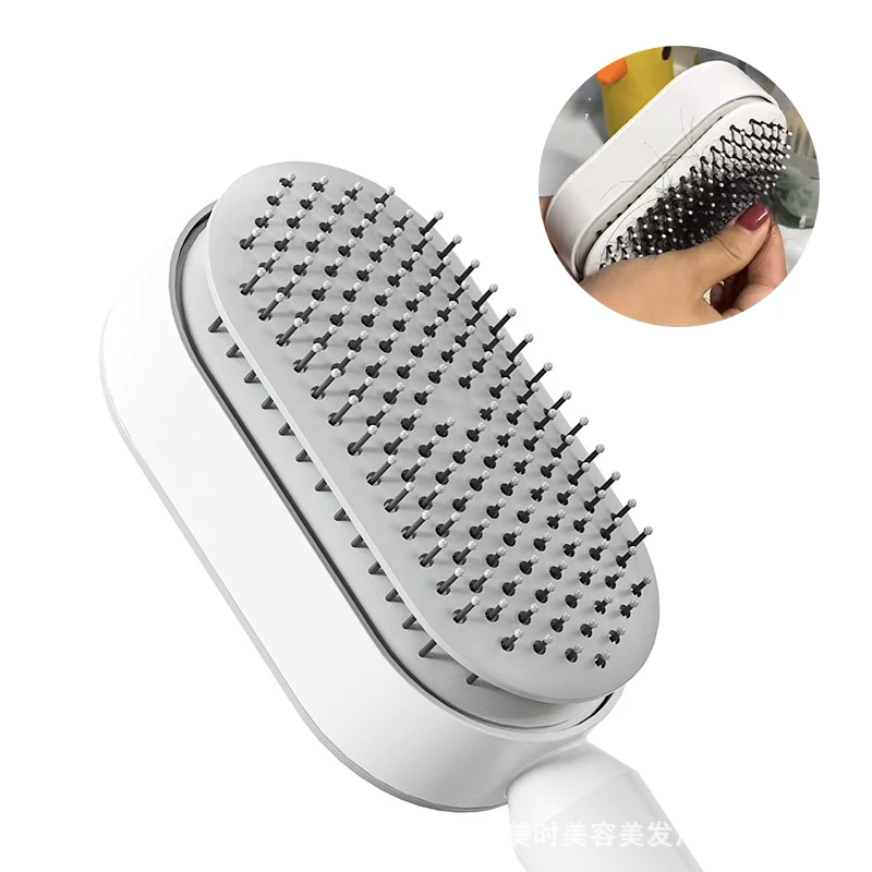 Latest Easy Clean 3d Massage Detangling Hairbrush One Click Self