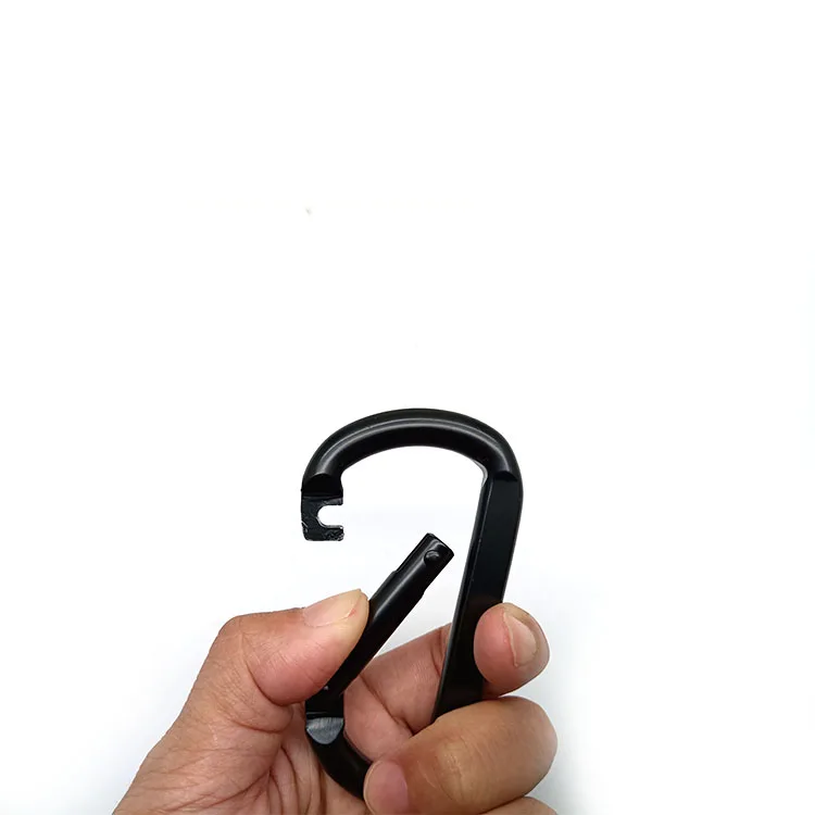 25KN D-Shape Screw Lock Swivel Carabiner Matt Black Flat Steel Snap Hook Steel Hook for Hammock Hiking Yoga Outdoor