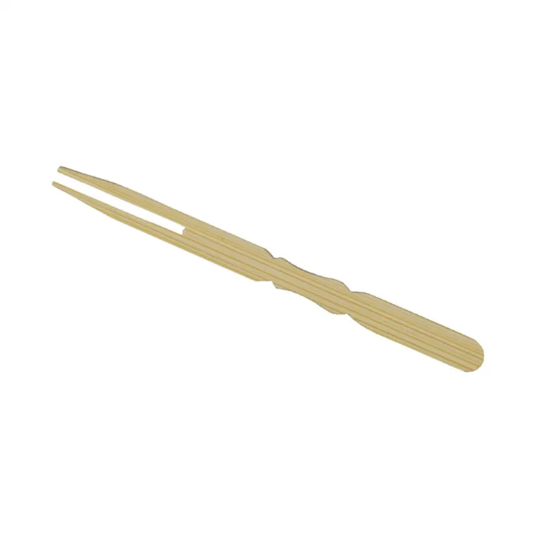 Party Supplier Bamboo Disposable Dessert Fruit Cake Forks Compostable Two-tine Wooden Chip Fork