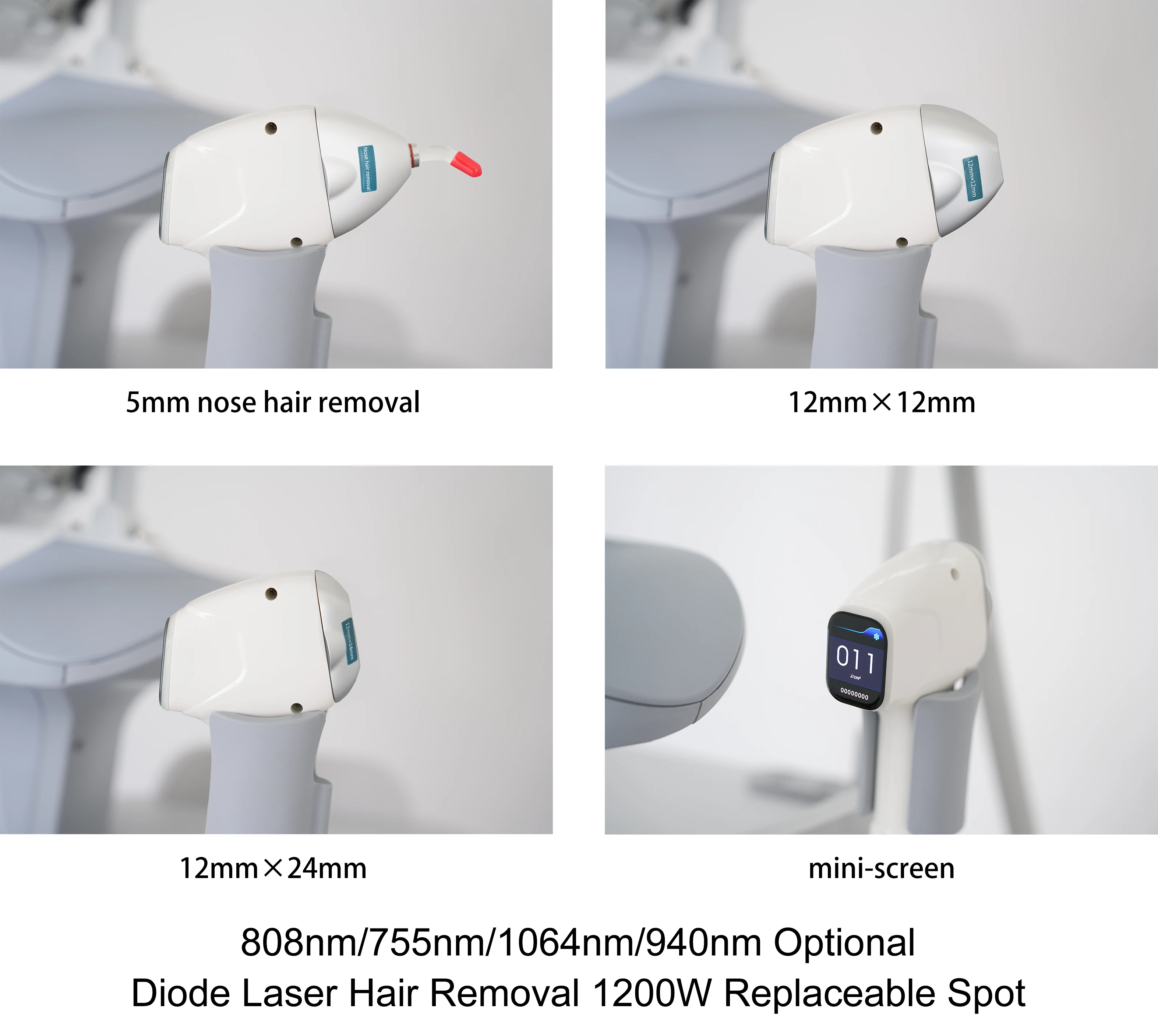 Portable Professional Desktop Laser Hair Removal Machine 755nm 808nm 940nm 1064nm High Power 1200W Beauty Equipment