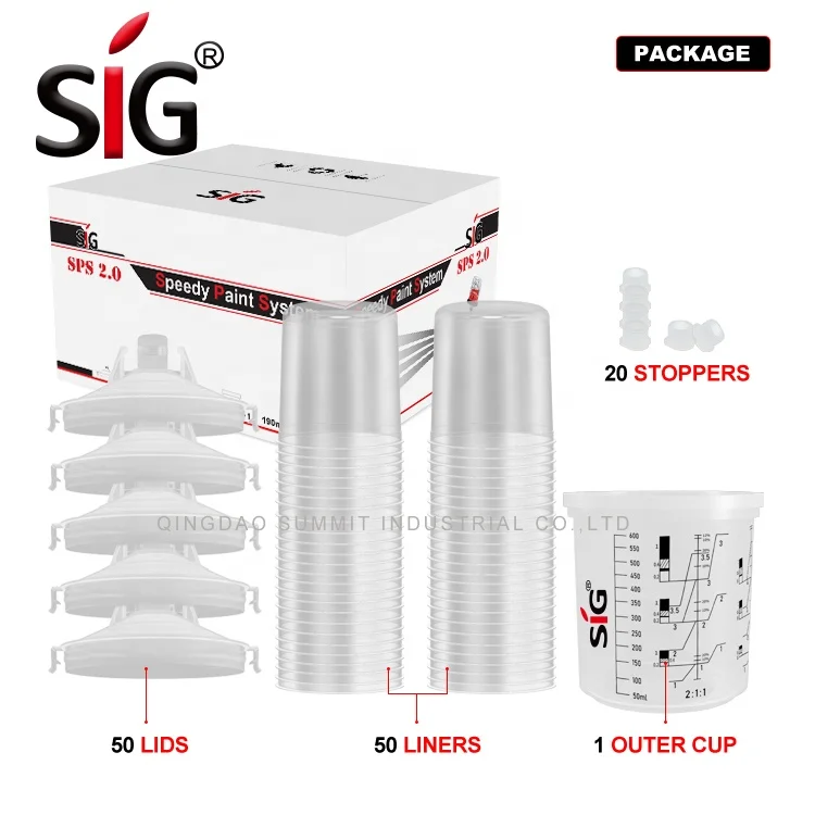 
Набор стаканов для распылителя краски на водной основе по сравнению с стаканами PPS 