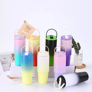 D5030 30oz Stainless Steel Handle Vacuum Insulated Thermos Cup Large Capacity 'Ice Master' Coffee or Water Mug for Business Gift