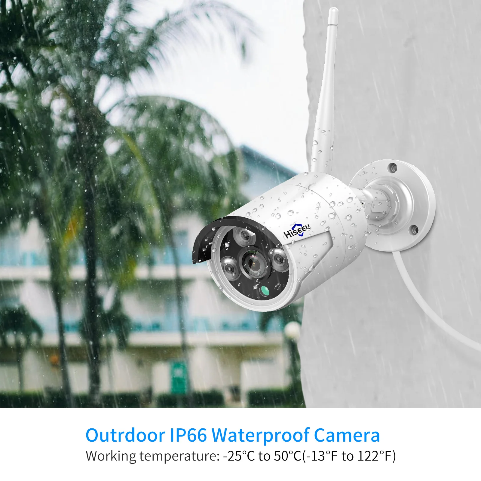 Hiseeu 12inch LCD Monitor with 3MP Security Camera System