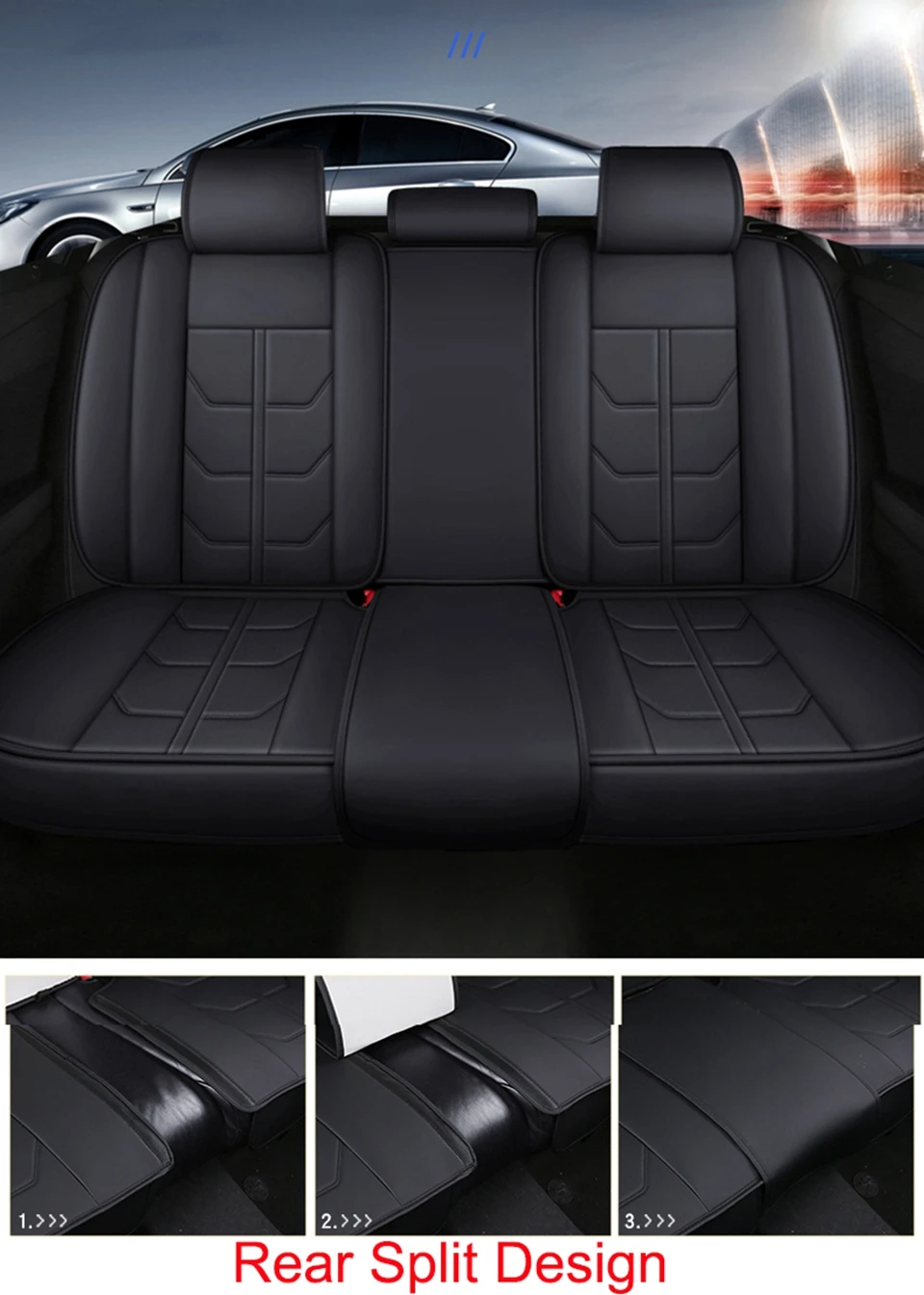 Car Seat Covers Full Set - Premium Faux Leather Automotive Front And ...