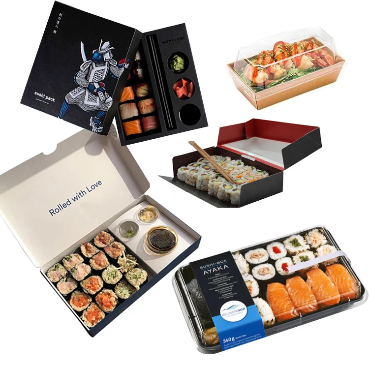 Customizable Recycle Sushi Box - Biodegradable & Stylish