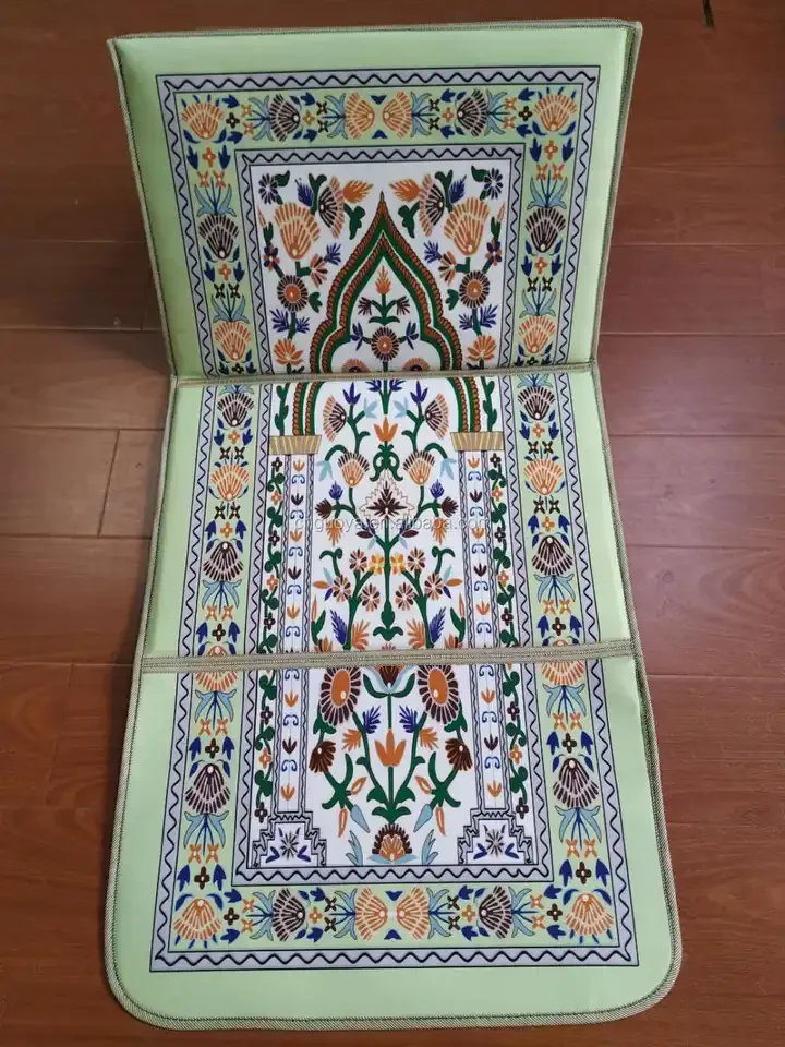 Custom Prayer Rugs Foldable Muslim Prayer Rug - Customizable & Stain Resistant