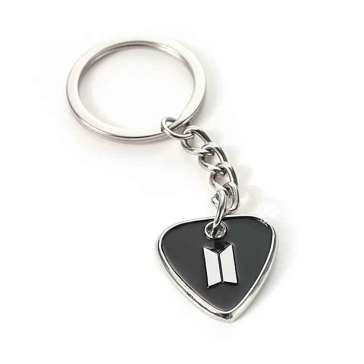 High Quality Custom logo Metal Keychain Maker Personalized Guitar Pick Holder Set Pendant Necklace